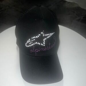 Vintage Alpinestars Women's Black Mesh Trucker Hat Purple Logo Snapback